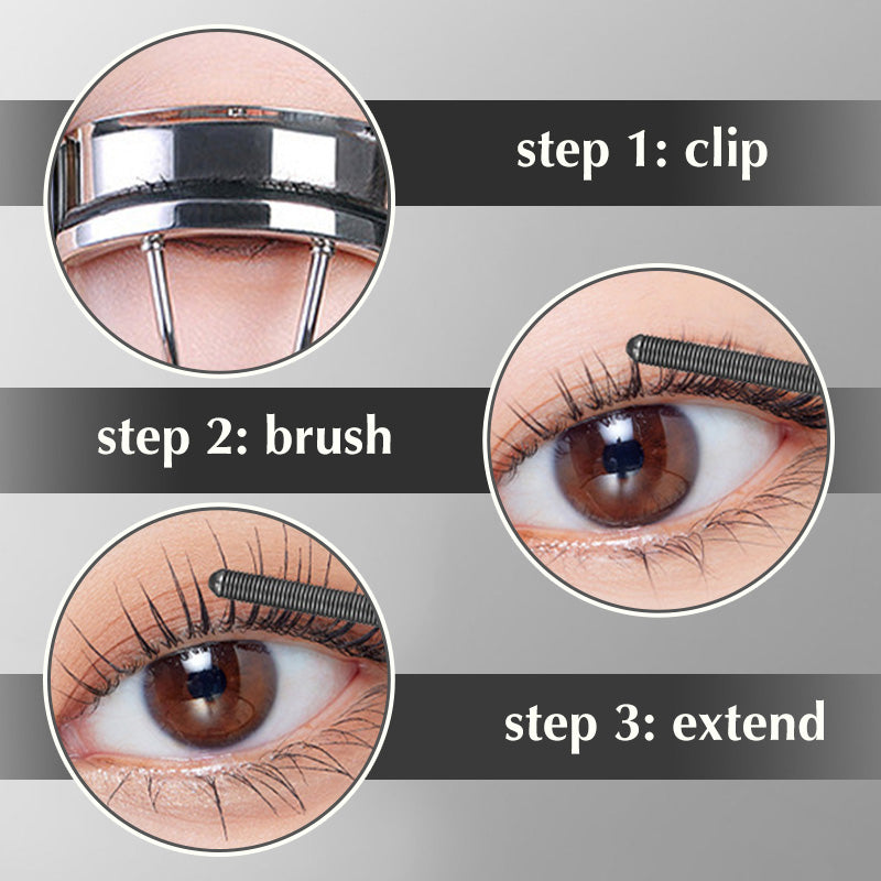 3D Curling Mascara - Waterproof & Long-lasting Metal Curlers
