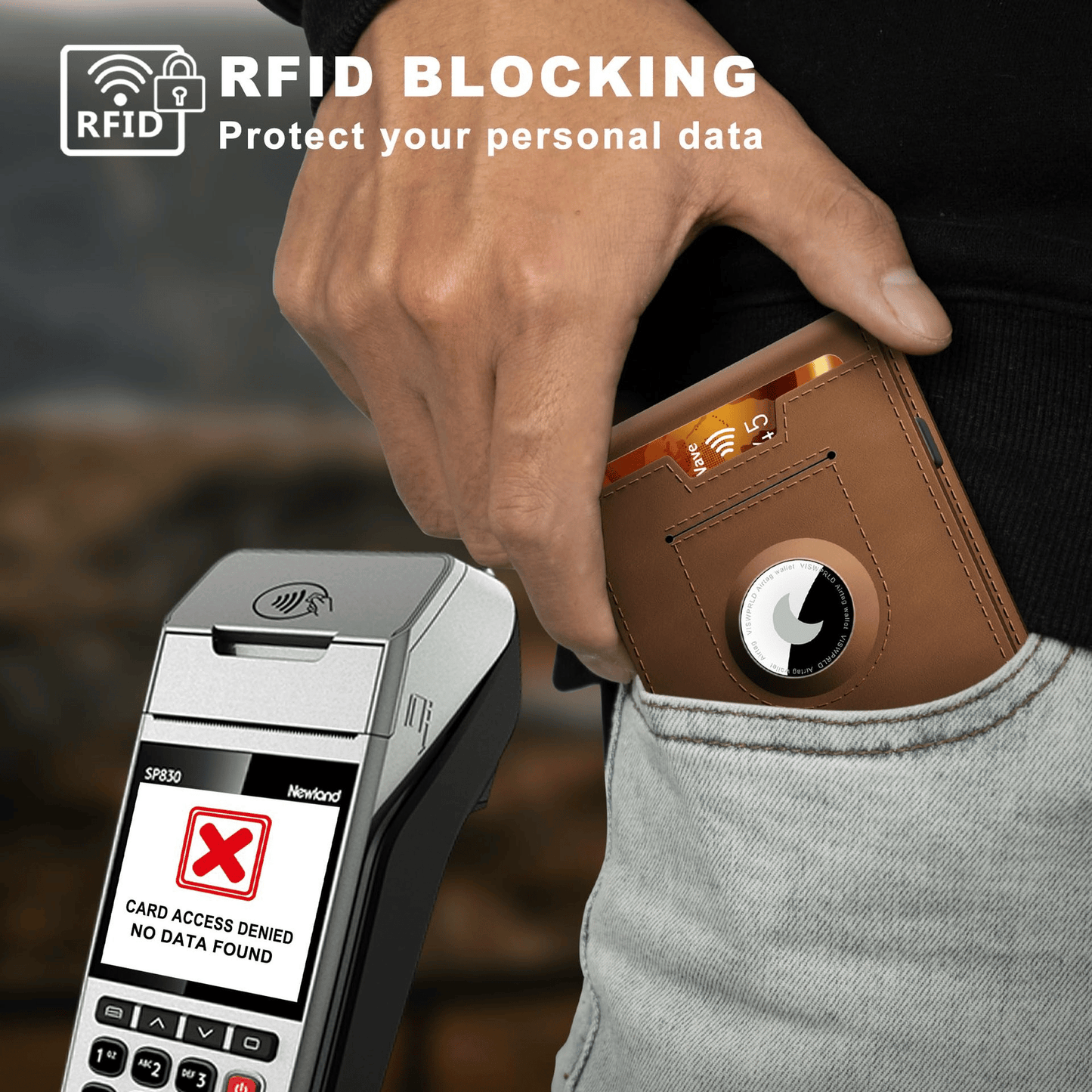 Pop-Up Aluminum Money Clip Wallet with RFID Protection and AirTag Slot