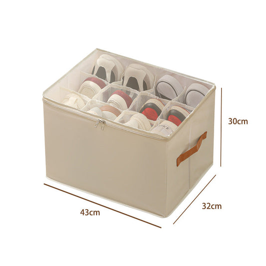 Collapsible Closet Shoe Storage with Transparent Cover