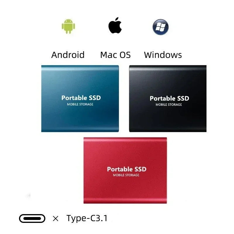 Portable USB 3.1 Type-C SSD | Fast External Storage | 128GB Capacity