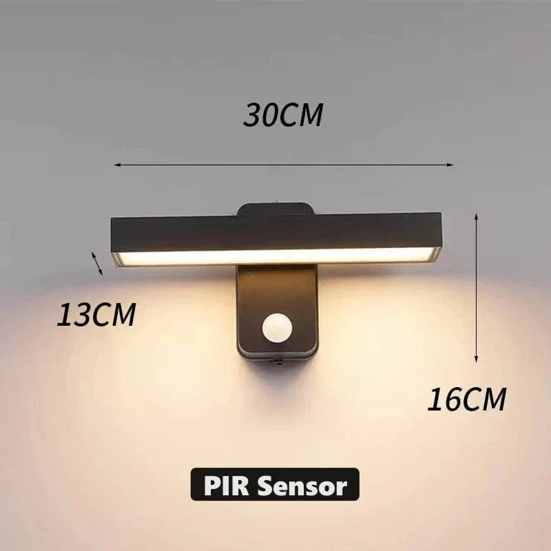 PIR Motion Sensor LED Wall Light, Weatherproof & Adjustable for Outdoor Spaces