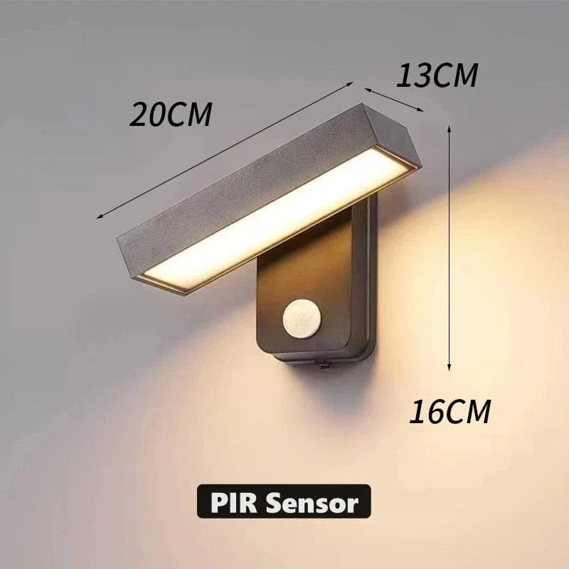 PIR Motion Sensor LED Wall Light, Weatherproof & Adjustable for Outdoor Spaces