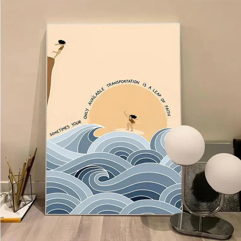Flio Beach Man and Girl Poster