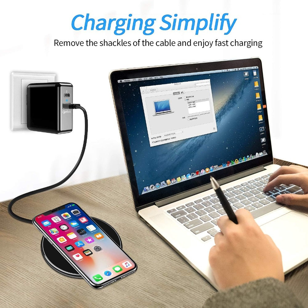 30W Wireless Charger Pad with USB C for iPhone, Samsung & Android Devices
